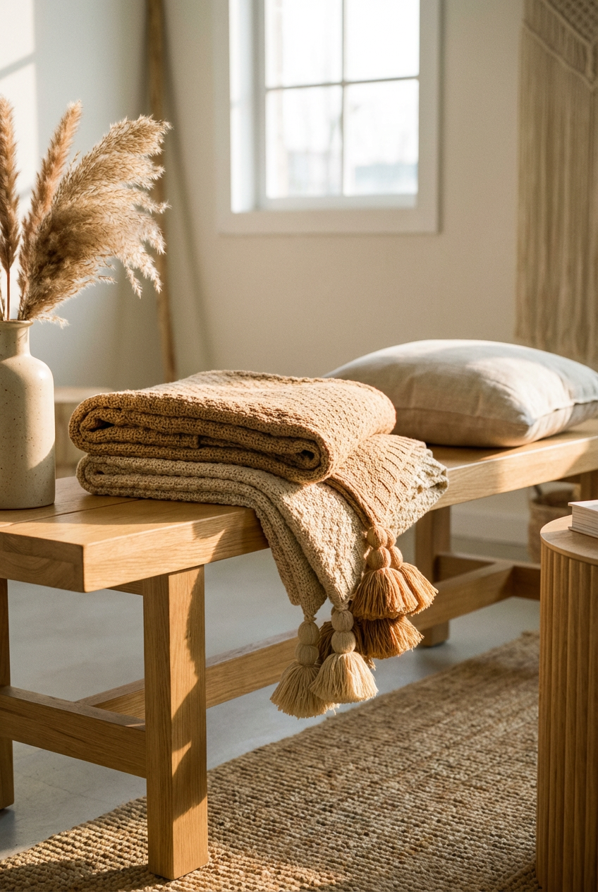 Nøtt Cotton Nordic Knitted Waffle Blanket