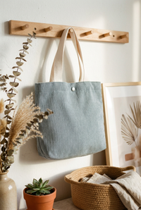 Cleo Corduroy Canvas Tote Bag