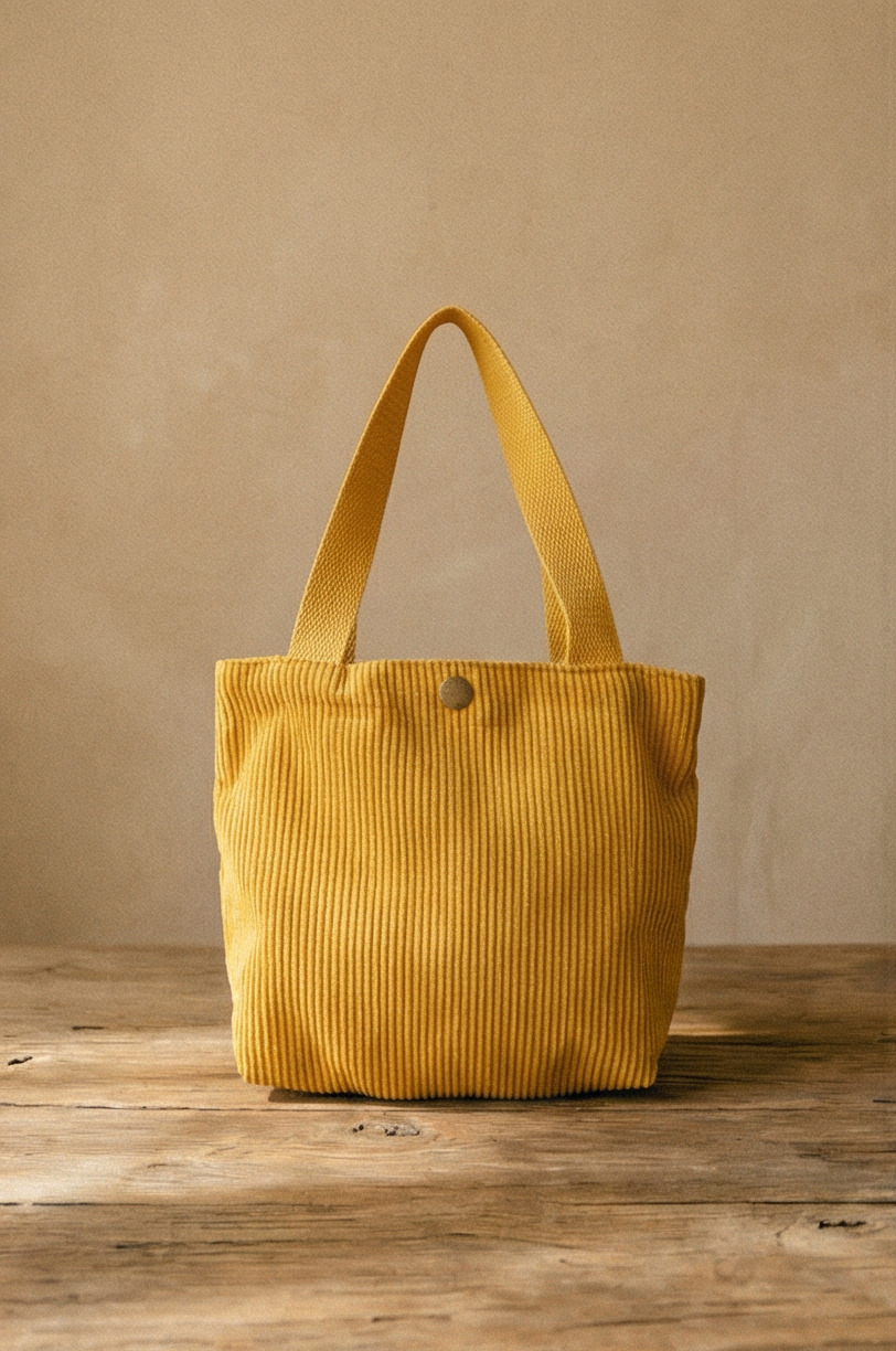 Cleo Corduroy Canvas Tote Bag