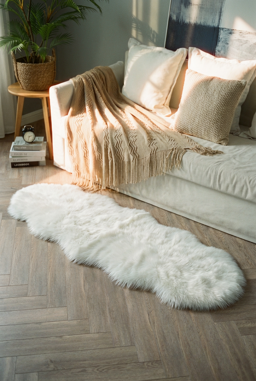 Snø Faux Sheepskin Hide Carpet/Throw