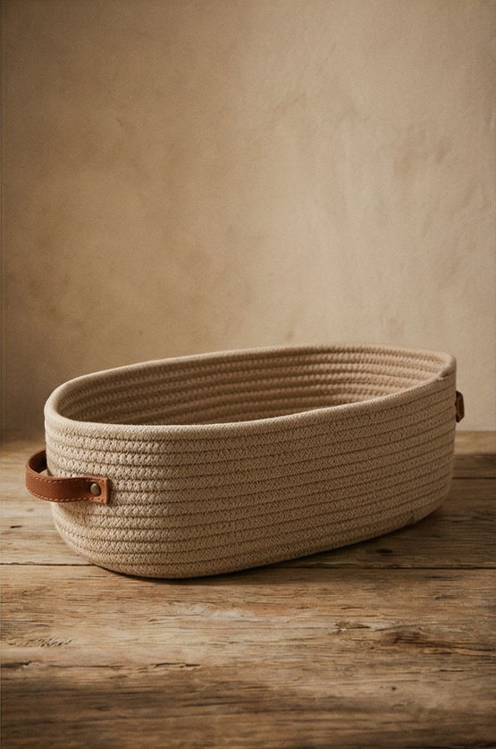 Hilde Oval Woven Cotton-Rope Basket