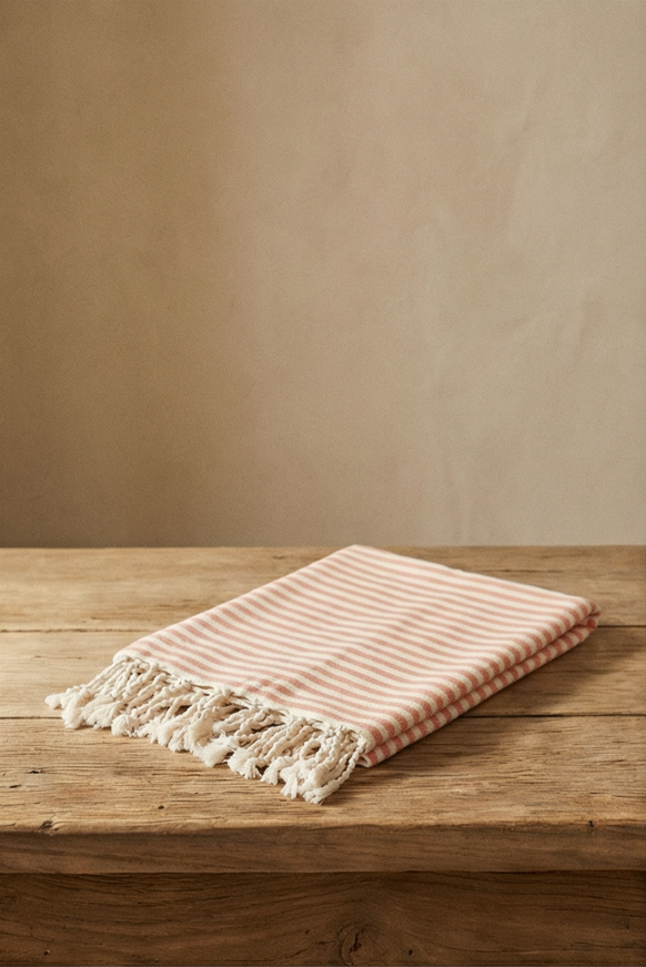 Azure Pure Cotton Striped Bath Towel