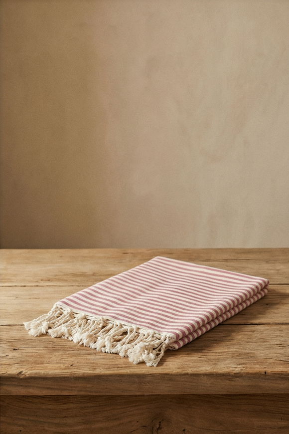 Azure Pure Cotton Striped Bath Towel