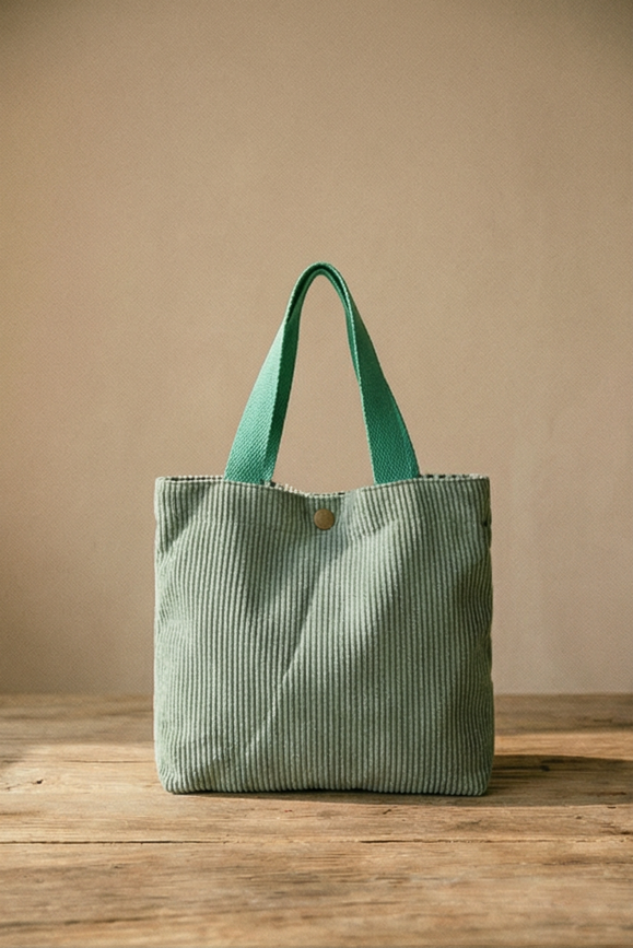 Cleo Corduroy Canvas Tote Bag