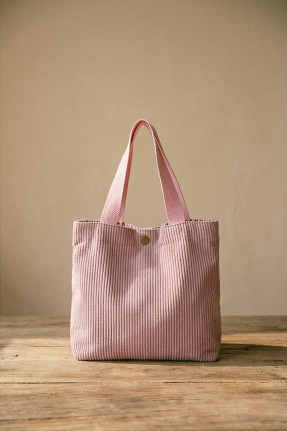 Cleo Corduroy Canvas Tote Bag