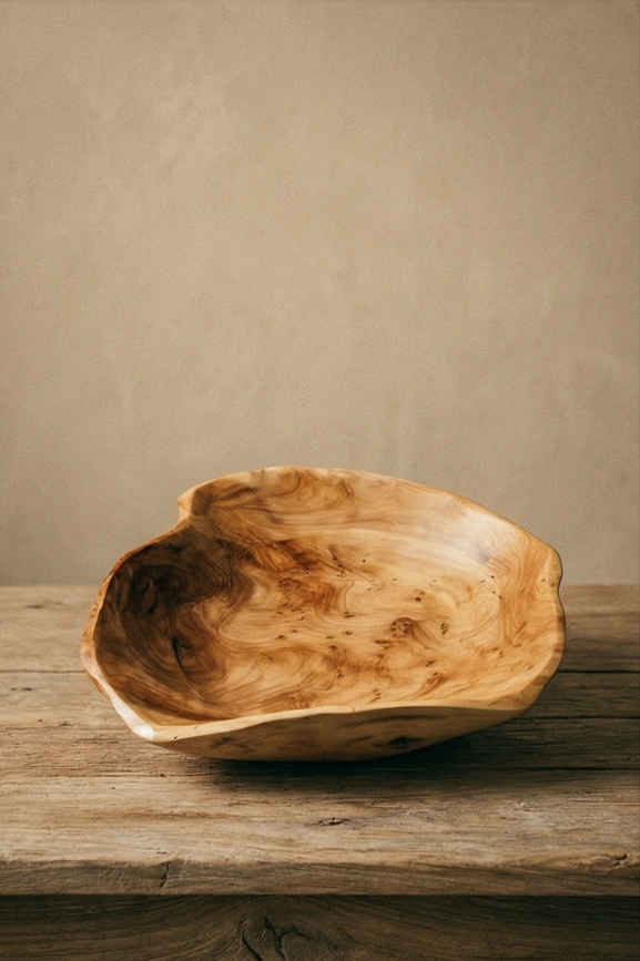 Ansel Natural Handmade Wooden Fruit Bowl