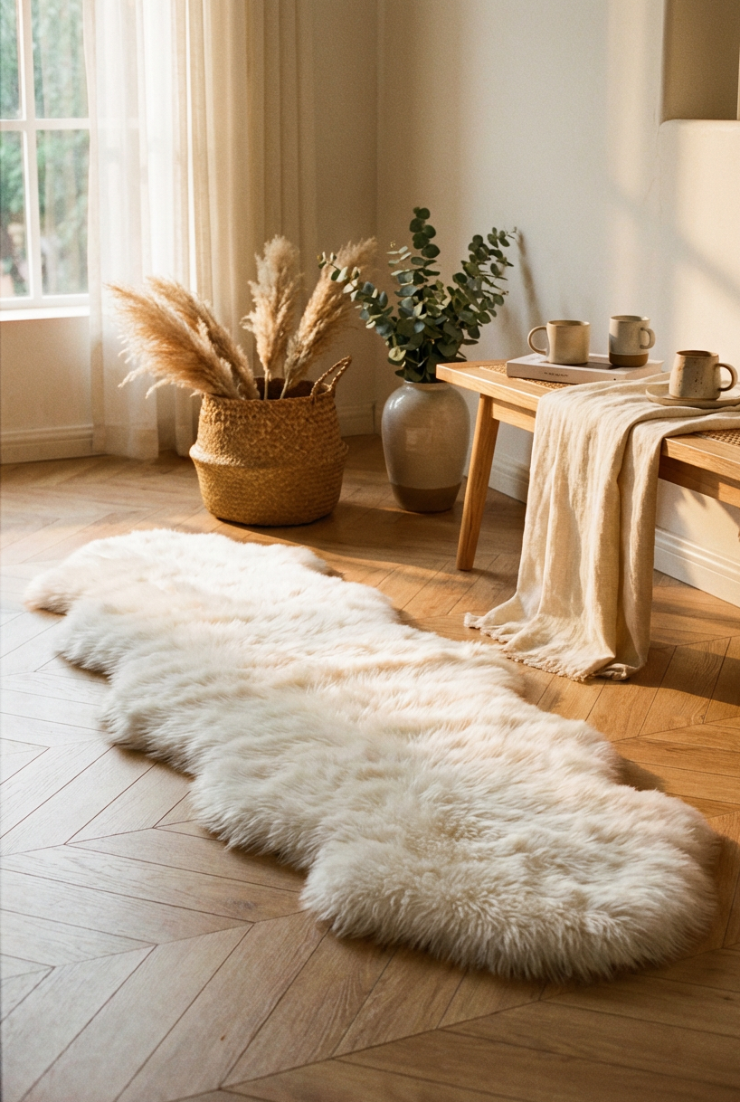 Snø Faux Sheepskin Hide Carpet/Throw