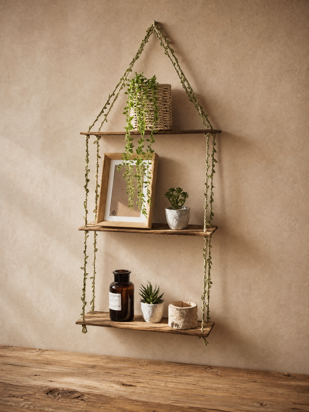 Elvira Botanical Vine Hanging Wall Shelf