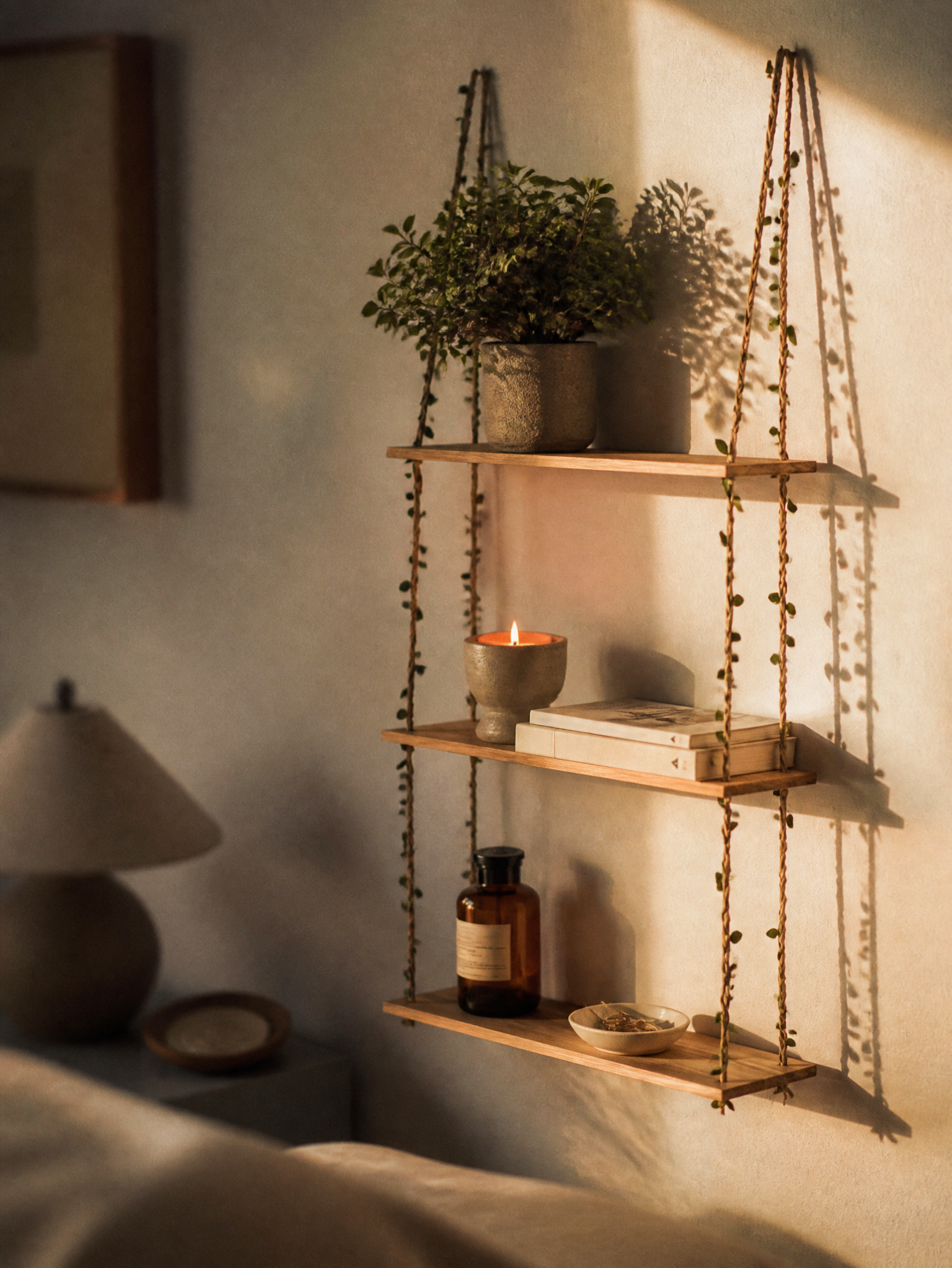 Elvira Botanical Vine Hanging Wall Shelf