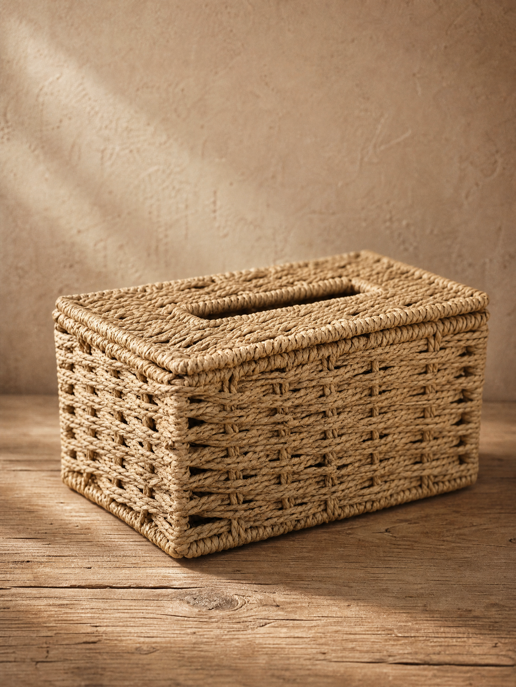 Maren Woven Rattan-Look Tissue Box Cover