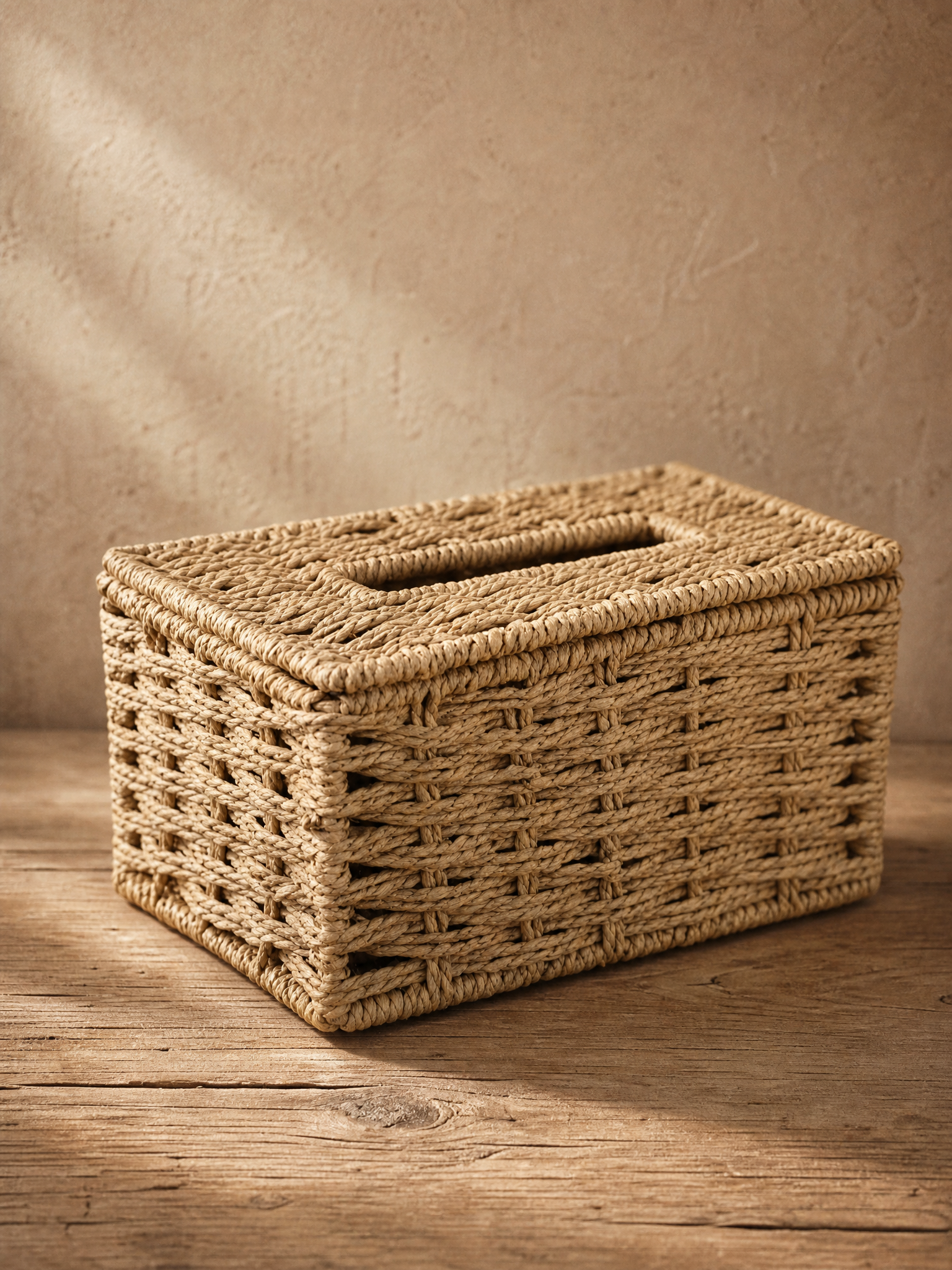 Maren Woven Rattan-Look Tissue Box Cover