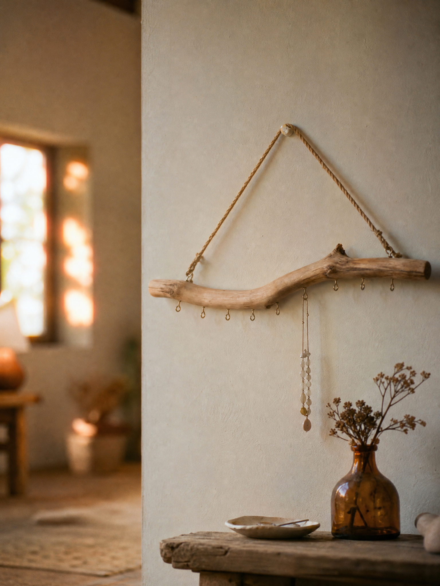 Idris Driftwood Wall-Mounted Hanging Hook Rack