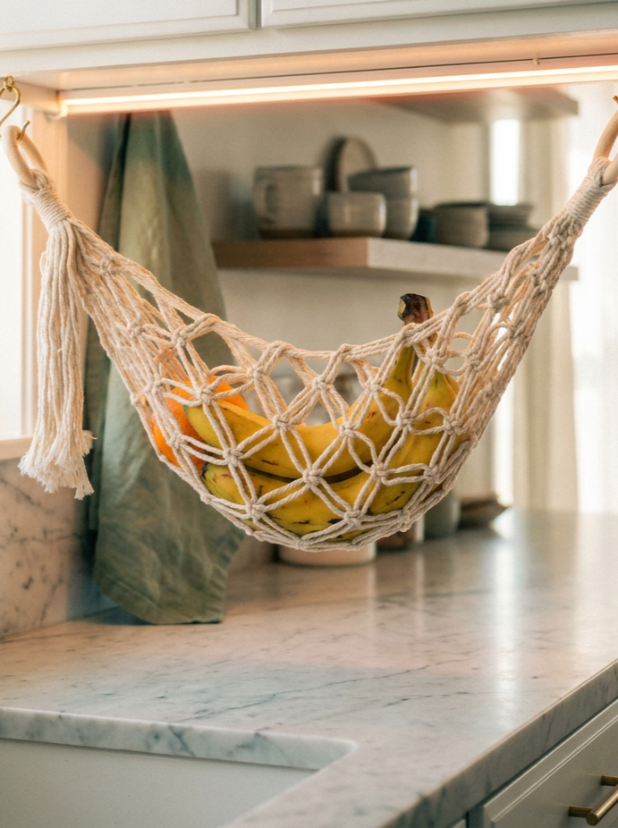 Willa Macramé Under-Cabinet Fruit Hammock