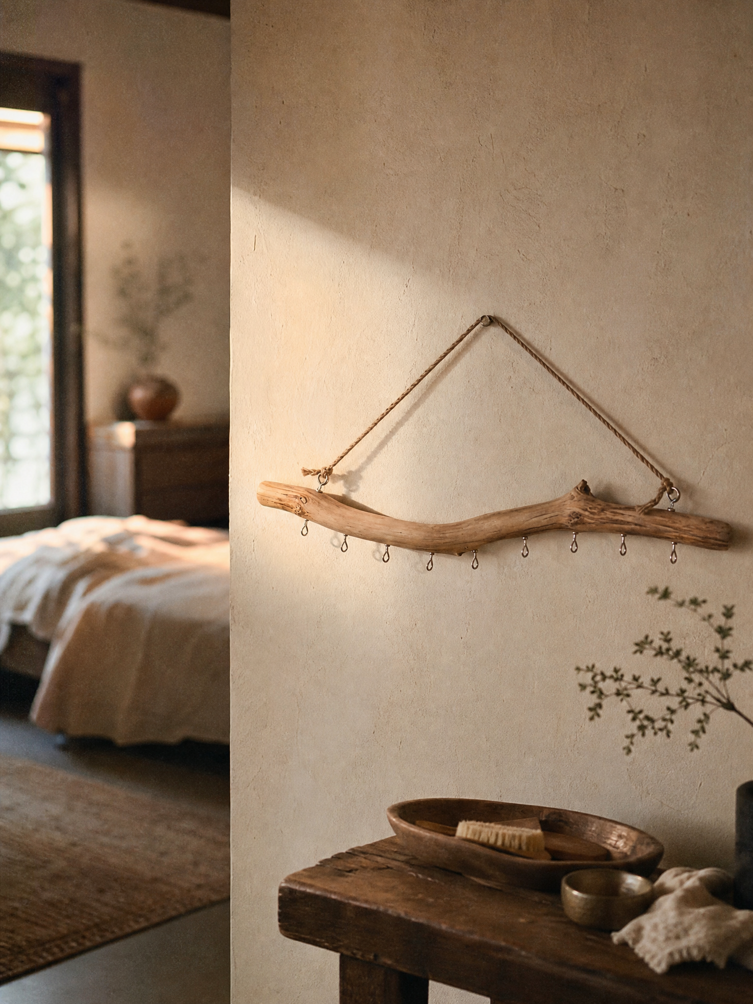 Idris Driftwood Wall-Mounted Hanging Hook Rack