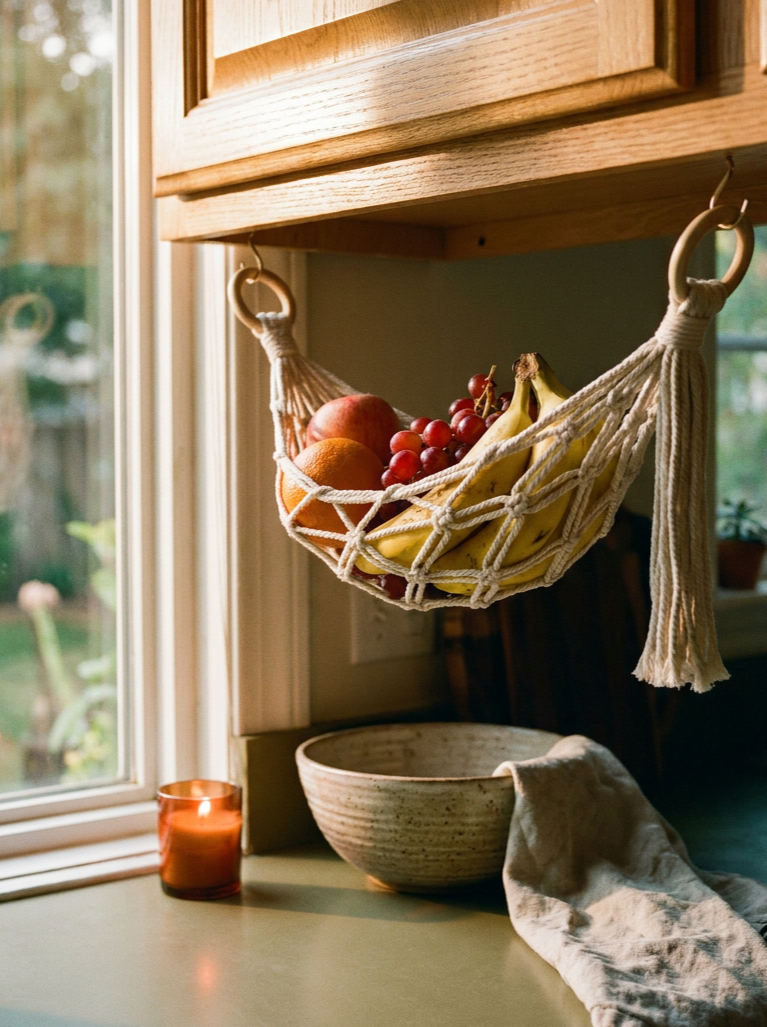 Willa Macramé Under-Cabinet Fruit Hammock