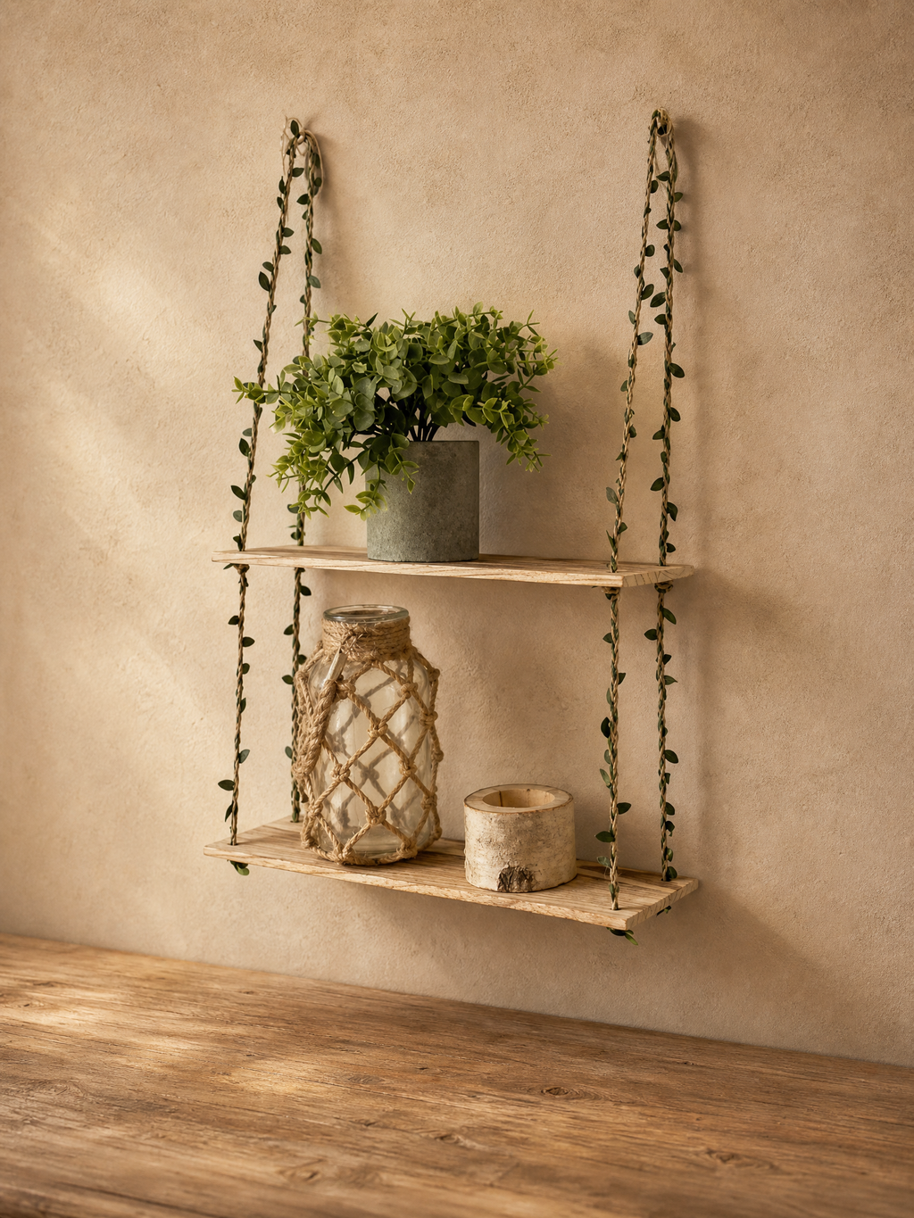 Elvira Botanical Vine Hanging Wall Shelf