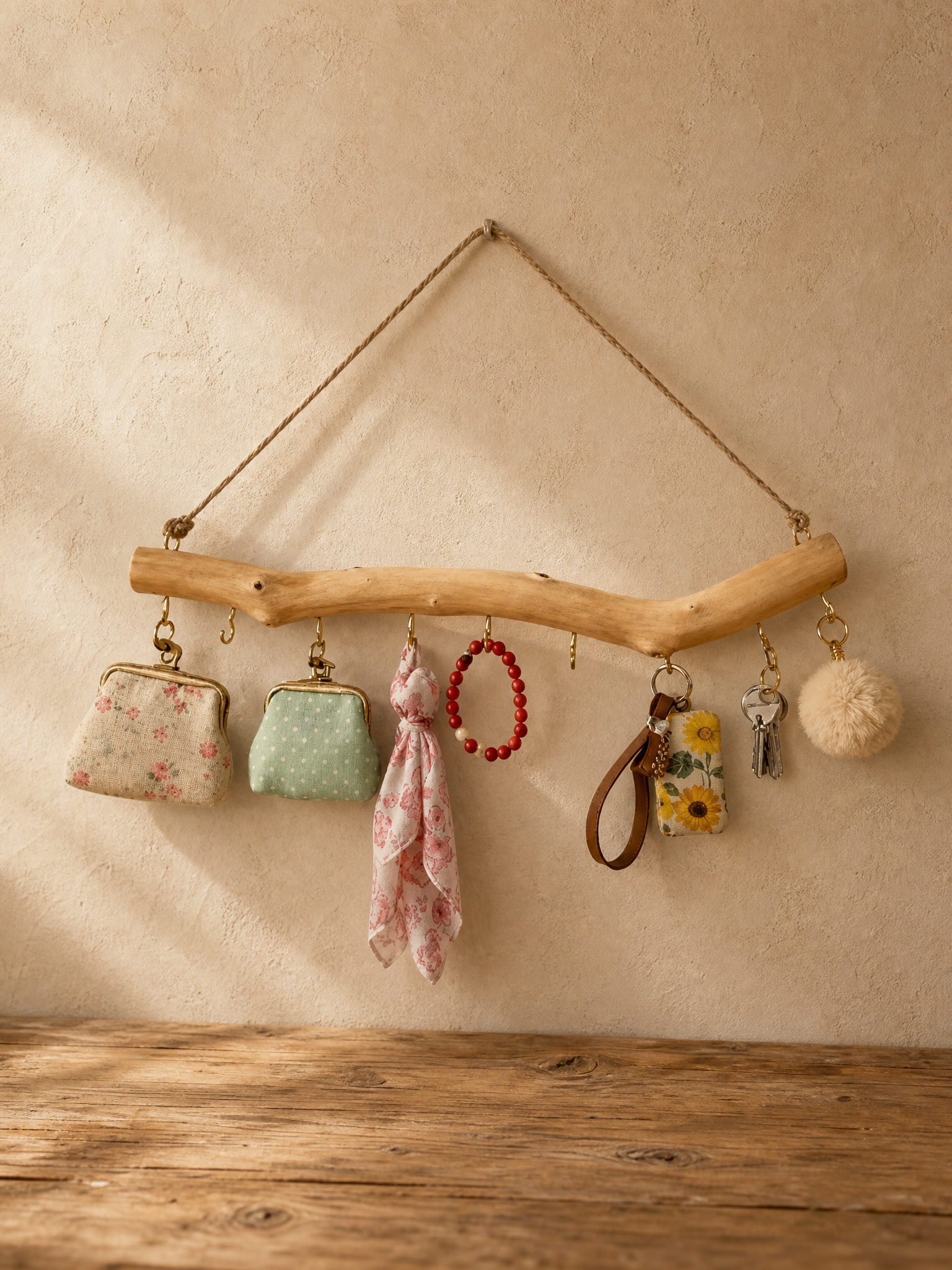Idris Driftwood Wall-Mounted Hanging Hook Rack
