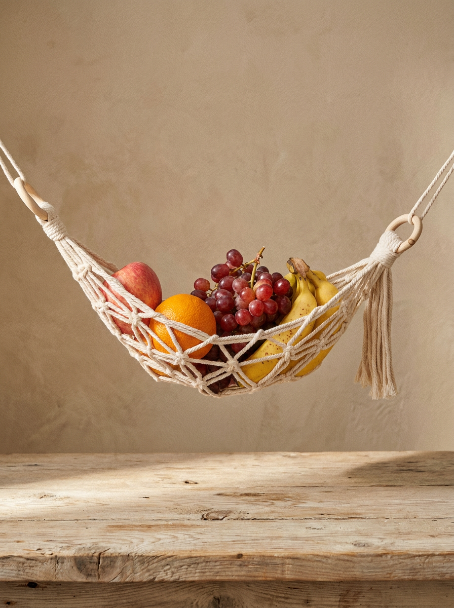 Willa Macramé Under-Cabinet Fruit Hammock