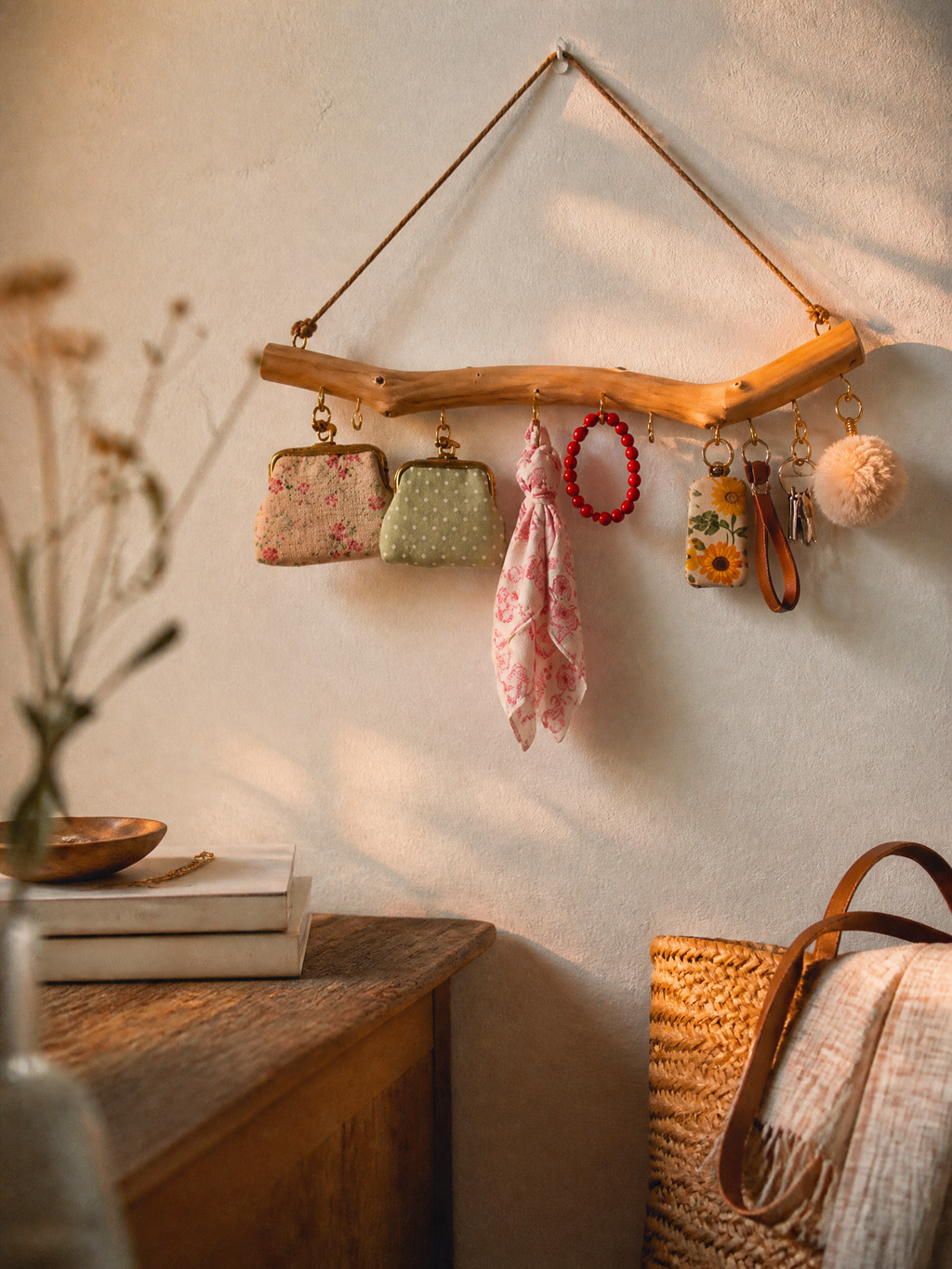 Idris Driftwood Wall-Mounted Hanging Hook Rack