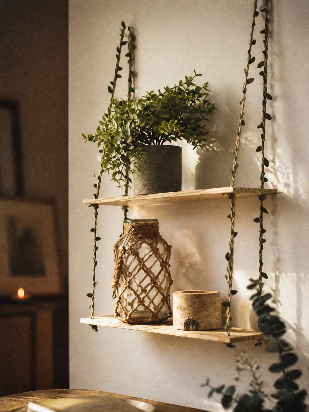 Elvira Botanical Vine Hanging Wall Shelf