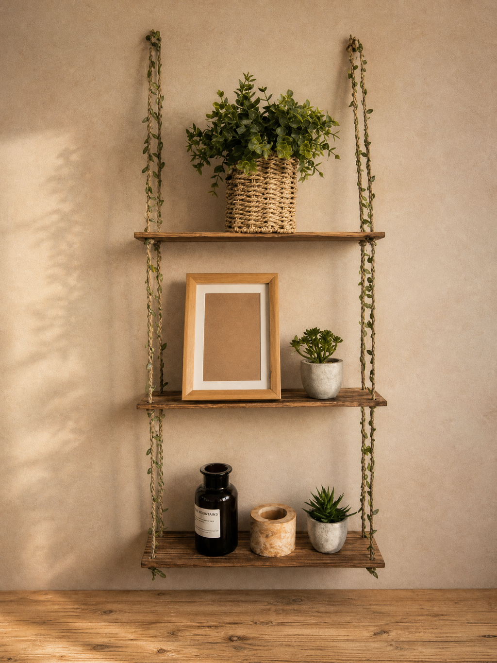 Elvira Botanical Vine Hanging Wall Shelf