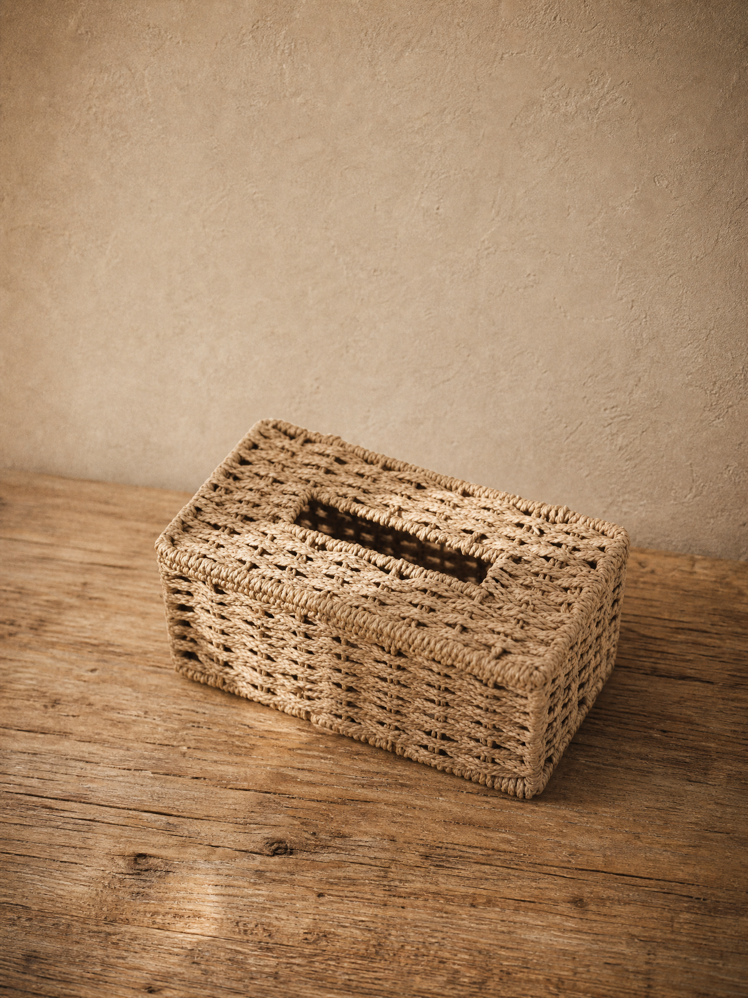 Maren Woven Rattan-Look Tissue Box Cover